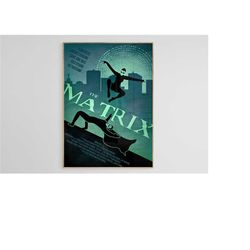 matrix wall art, matrix poster print, matrix art, matrix poster, movie poster, digital poster, home decor, wall decor, m