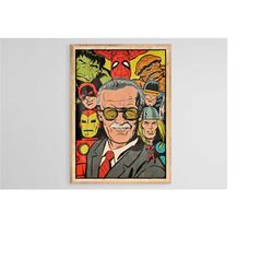 stan lee, stan lee poster, comics poster, home decor, wall decor, digital poster, download poster, download print, digit