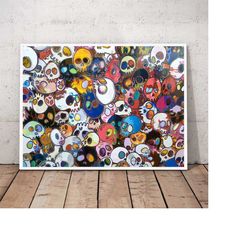 apanese artist skeleton artwork poster canvas wall art picture for living room home decor (no frame)