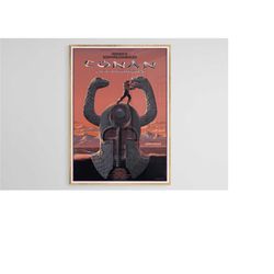 barbar conan poster, movie poster, digital print, download print, home decor, wall decor, barbar conan vintage art, vint