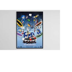 sonic poster, sonic digital print, home decor, wall decor, sonic video game, sonic art, vintage poster, famous print, so