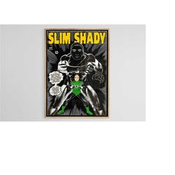eminem poster, digital poster, slim shady, music poster, home poster, wall decor, eminem art, slim shady poster, rap pos