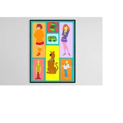 scooby-doo animated art, scooby-doo poster, scooby-doo print, home decor, scooby-doo wall decor, famous poster, download
