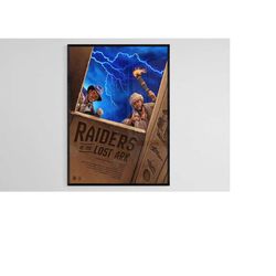 indiana jones and the raiders of the lost ark, indiana jones poster, movie poster, digital print, home decor, wall decor