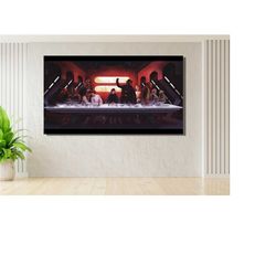 star wars poster, sci fi, the last supper, star wars painting, restaurant, han solo, lifestyl wall art canvas,