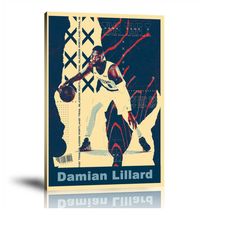 damian lillard, portland trail blazers, nba sports prints, pop art prints, wall art, home decor art,sports player prints