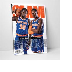 julius randle x rj barrett, nba, nba print, nba sports print, sports player print, framed art print , wall art, home dec