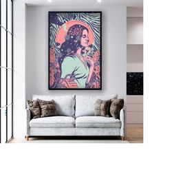 lana del rey canvas poster, del rey wall art, lana del rey movie poster, nostalgia poster print, home wall art, ready to