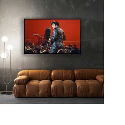 elvis artwork canvas , elvis poster, elvis tribute print, elvis art for elvis fans, rock legend elvis poster, rock wall