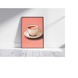 espresso coffee print, coffee poster, exhibition poster, coffee lover gift, boho decor, wall art, mid century modern, di