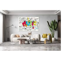 music art canvas, rap canvas poster print , collage musician room, studio decoration gifts, office decor, music room wal