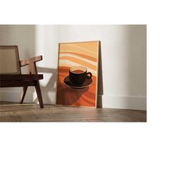 minimalist abstract coffee print, coffee poster, exhibition poster, coffee lover gift, illustration, boho dcor, wall art