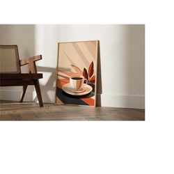 coffee with flowers print, coffee poster, exhibition poster, coffee lover gift, illustration, boho dcor, wall art, kitch