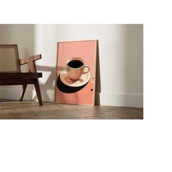 black coffee print, coffee poster, exhibition poster, coffee lover gift, illustration, boho dcor, wall art, kitchen deco