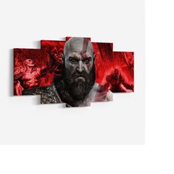god of war game canvas/poster, god of war print wall decor, teen room decor, god of war canvas wall art, game poster gif