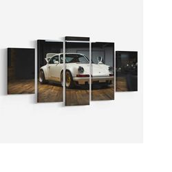 1977 Porsche 930 3.0 Turbo Prints Wall Art, for Kids Boys Room Decor, Children Home Office WallArt, 5 piec Canvas, Ready