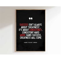 motivational quote poster | dwayne 'the rock' johnson | grind print | high-resolution digital print | office decor | ins