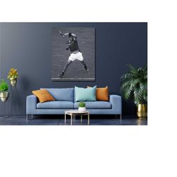 nadal wall art,rafael nadal canvas wall art,rafael nadal poster,nadal print,sports wall art,tennis fan gift,ready to han