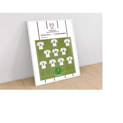 aston villa 1982 european cup print, aston villa v bayern munich poster, football poster, villa park, christmas for him