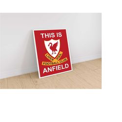 this is anfield, liverpool, football poster