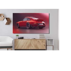 porsche 911 carrera red canvas wall art poster print modish office decor living room decor,sport car ,extra large wall a