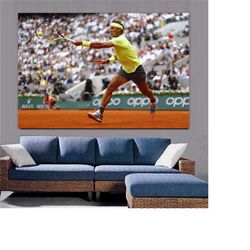 rafael nadal ready to hang canvas wall art,rafael nadal poster,nadal print,nadal wall art,sports wall art,tennis fan gif