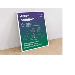 andy murray, murray v djokovic 2013 poster, tennis poster, wimbledon tennis, christmas gift, birthday gift