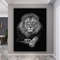 Black White Lion Portrait Canvas Wall Art, Lion on Black Background Wall ART, Black White Canvas Wall Print,  Lion Room Decor.jpg