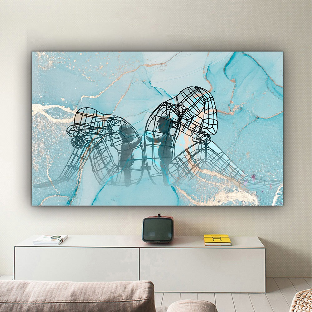 Burning Man Festival ,Child Sculpture, Wall Art Powerful, Love Canvas Print,Alexander Milov, Two People Turning Their Backs On Each Other 1.jpg