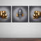 Fist and head canvas painting set, bronze and silver square painting, 3 d effect painting set with silver and 3d wall art.jpg