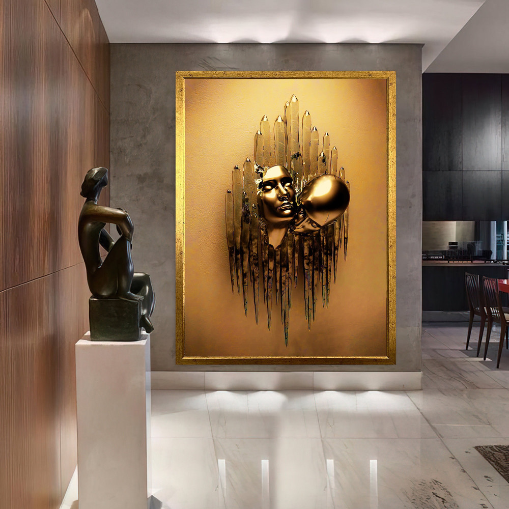 kissing framed painting , bronze glitter textured bedroom decor , love couples canvas print.jpg
