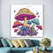 Mushroom canvas, colorful mushrooms painting, cartoon mushrooms wall art, poster for kids room.jpg