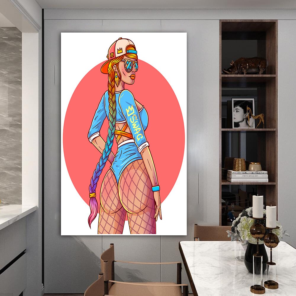 Pop Art Wall Art, Comic Pop Art, Woman , Omg Shock Comic Style, Canvas Print Decor, Woman Wall Art, Lip Wall Decor, POP ART Print, Canvas 2.jpg