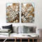 Tree abstract canvas painting,2 piece bronze tree wall decor,tree wall art,trees canvas decor,bronze glitter textured painting.jpg