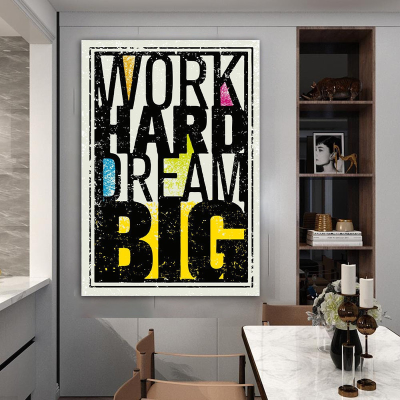 work hard dream big canvas, motivational quotes canvas print, motivational canvas print.jpg