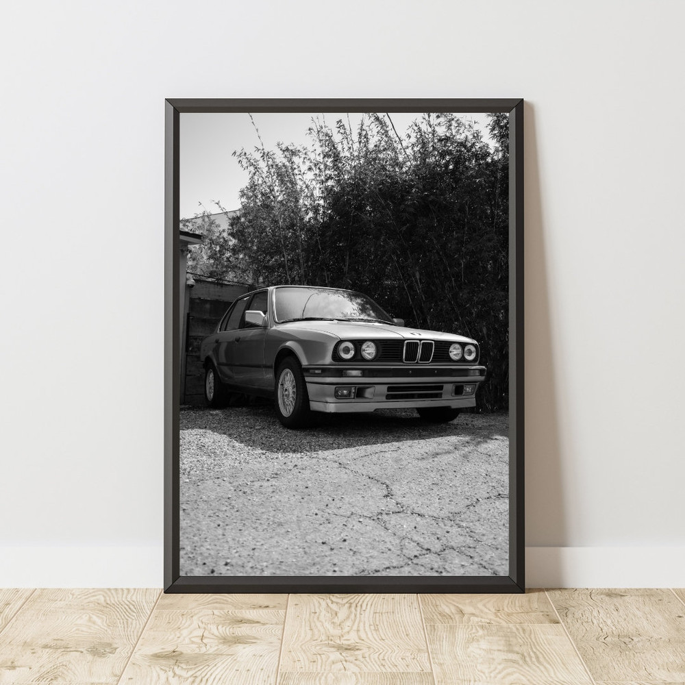 Vintage BMW E30 Poster, Vintage BMW E30 Print, Vintage BMW E30 Wall Art, Black and White Poster, Bmw Poster, Vintage Car Poster.jpg