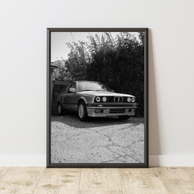 Vintage BMW E30 Poster, Vintage BMW E30 Print, Vintage BMW E30 Wall Art, Black and White Poster, Bmw Poster, Vintage Car Poster.jpg