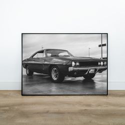 vintage dodge charger poster, vintage dodge charger print, vintage dodge charger wall art, dodge wall art, vintage car p