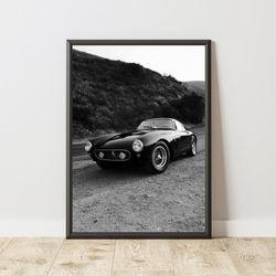 vintage ferrari poster, vintage ferrari print, ferrari wall art, ferrari retro, vintage car poster, old ferrari poster