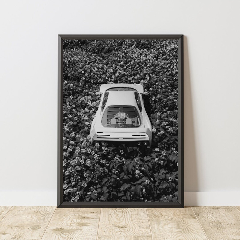 Vintage Ferrari Poster, Vintage Ferrari Print, Vintage Ferrari Wall Art, Black and White Poster, Ferrari F40 Poster, Vintage Car Poster.jpg
