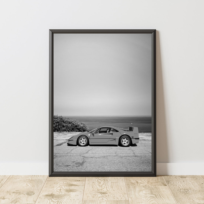 Vintage Ferrari Poster, Vintage Ferrari Print, Vintage Ferrari Wall Art, Black and White Poster, Ferrari Poster, Vintage Car Poster 1.jpg