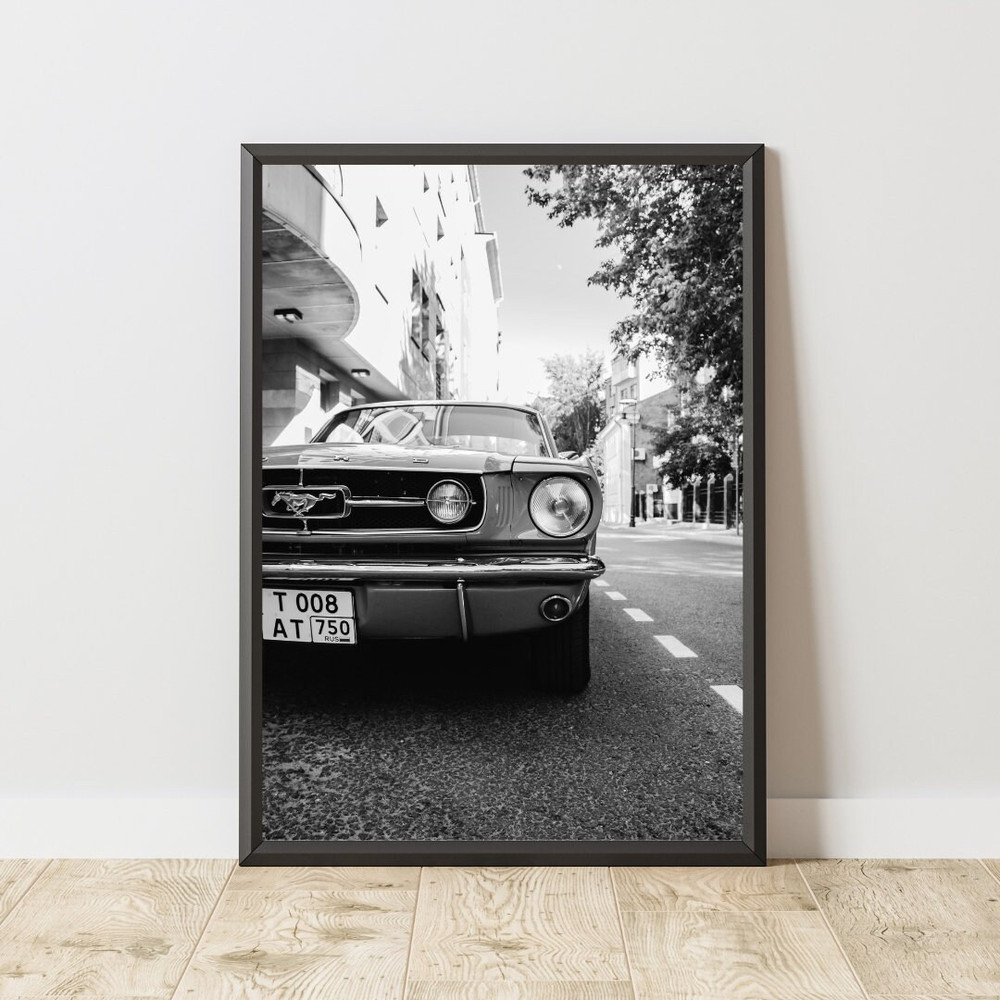 Vintage Ford Mustang Poster, Vintage Ford Mustang Print, Ford Mustang Wall Art, Muscle Car Poster, Classic Car Poster 1.jpg