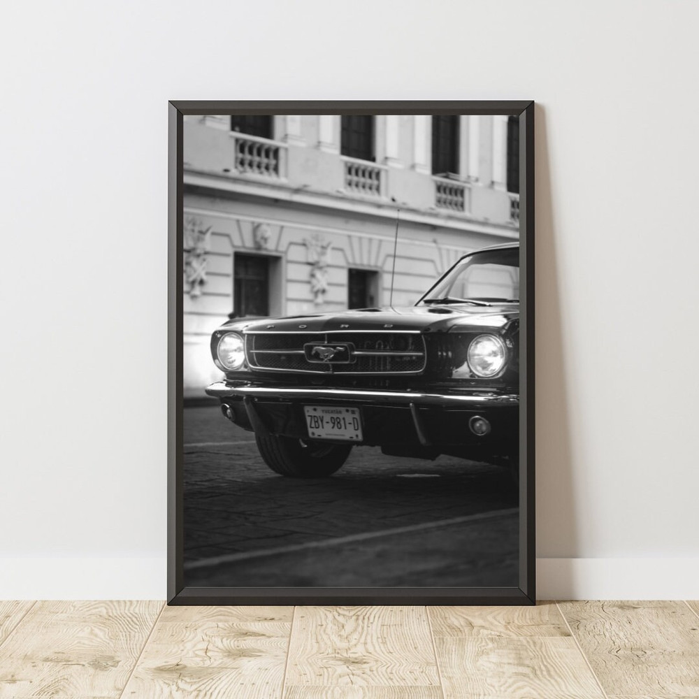 Vintage Ford Mustang Poster, Vintage Ford Mustang Print, Ford Mustang Wall Art, Muscle Car Poster, Classic Car Poster 2.jpg