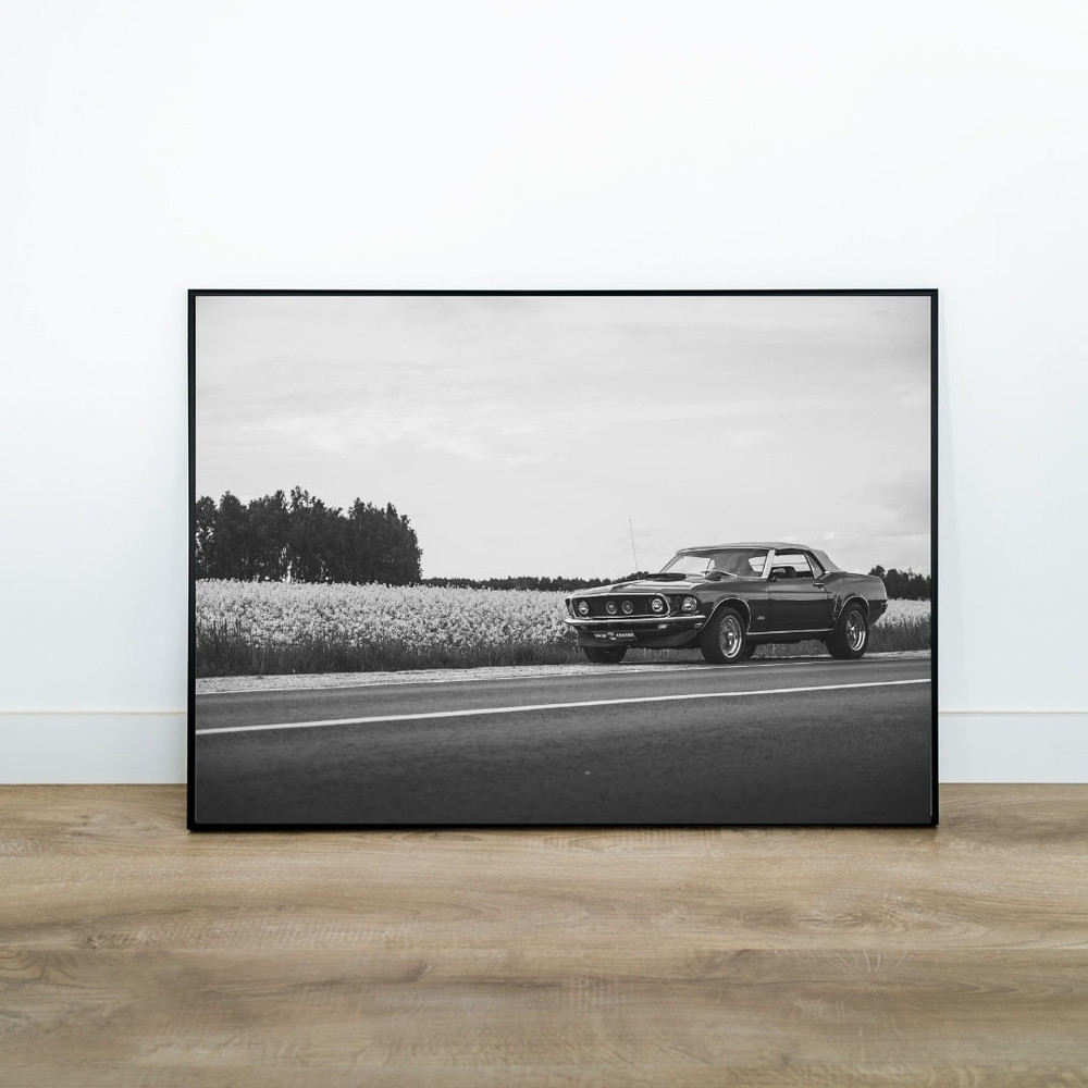 Vintage Ford Mustang Poster, Vintage Ford Mustang Print, Ford Mustang Wall Art, Muscle Car Poster, Classic Car Poster 4.jpg
