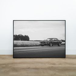 vintage ford mustang poster, vintage ford mustang print, ford mustang wall art, muscle car poster, classic car poster 4