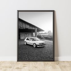 vintage volkswagen golf poster, vintage volkswagen golf print, vintage volkswagen golf wall art, old golf gti poster, vi