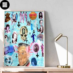 lil uzi vert this is the new cover in his mind skull home decor poster canvas