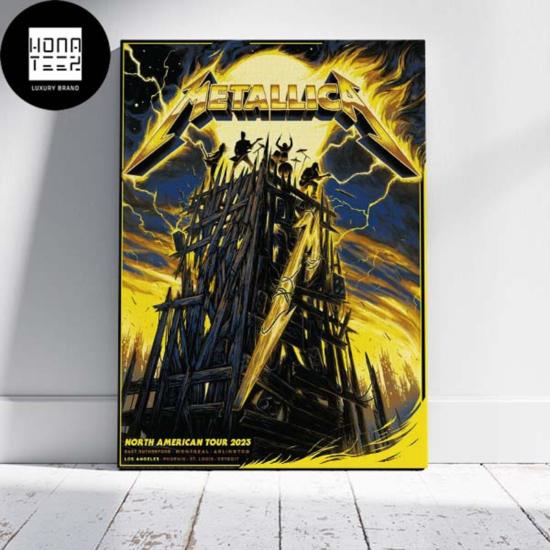 Metallica Los Angeles North American Tour 2023 24-27 August 2023 Golden Color Fan Gifts Home Decor Poster Canvas.jpg