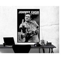 johnny cash san quentin poster, room decor, home decor, art poster for gift