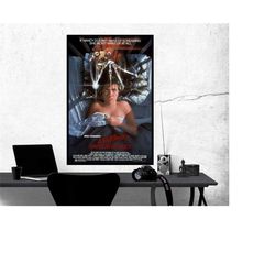 a nightmare on elm street movie poster freddy krueger film, room decor, home decor, art poster for gift
